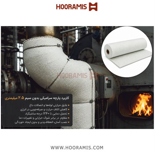 پارچه سرامیکی بدون سیم با ضخامت 2.5 (Ceramic Fabric Without Wire 2.5) Ceramic fabric without wire 2.5mil-2.jpg